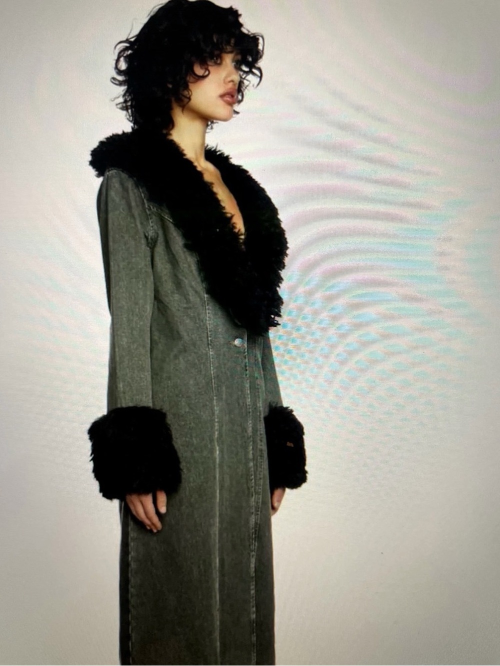 Dolls Kill Current Mood Forest Fantasy Penny Lane Style Long Coat Jacket Sz XL - Picture 2 of 9